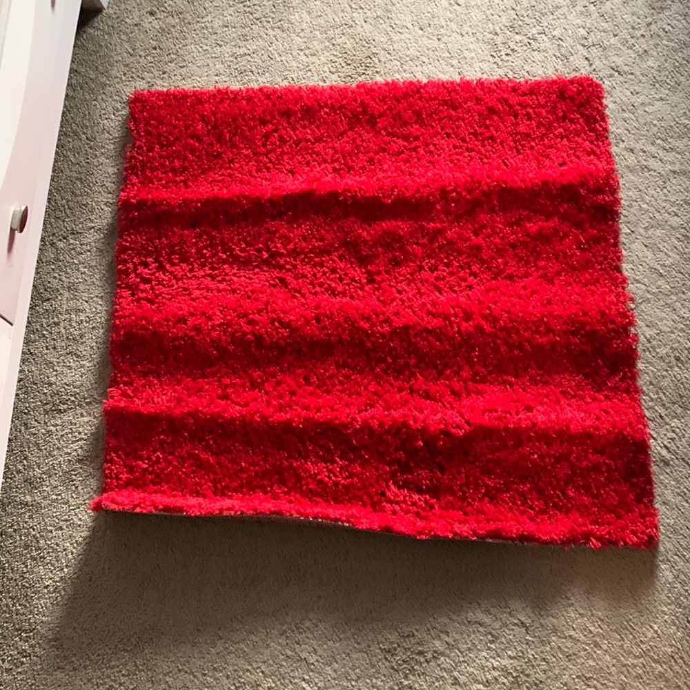 red shag rug